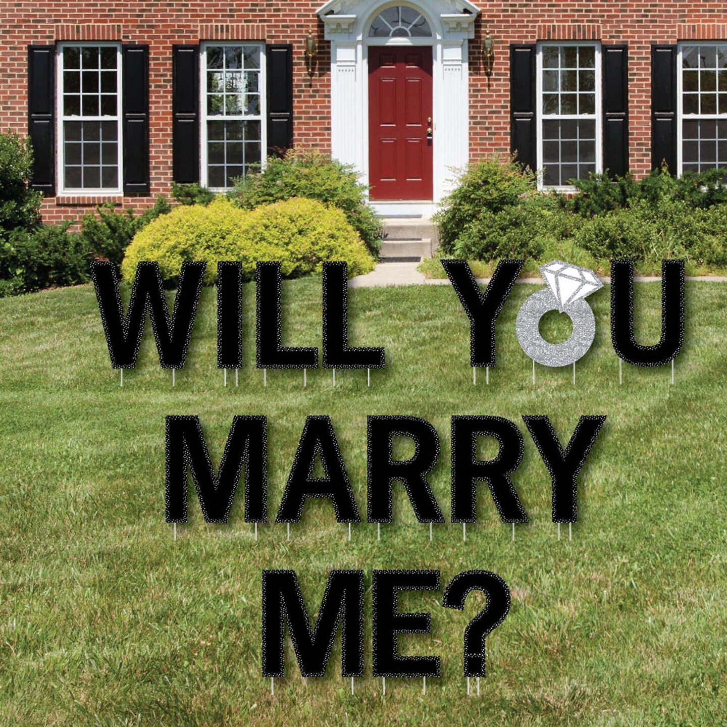 Big Dot of Happiness Will You Marry Me? - Yard Sign Outdoor Lawn Decorations - Marriage Proposal Yard Signs