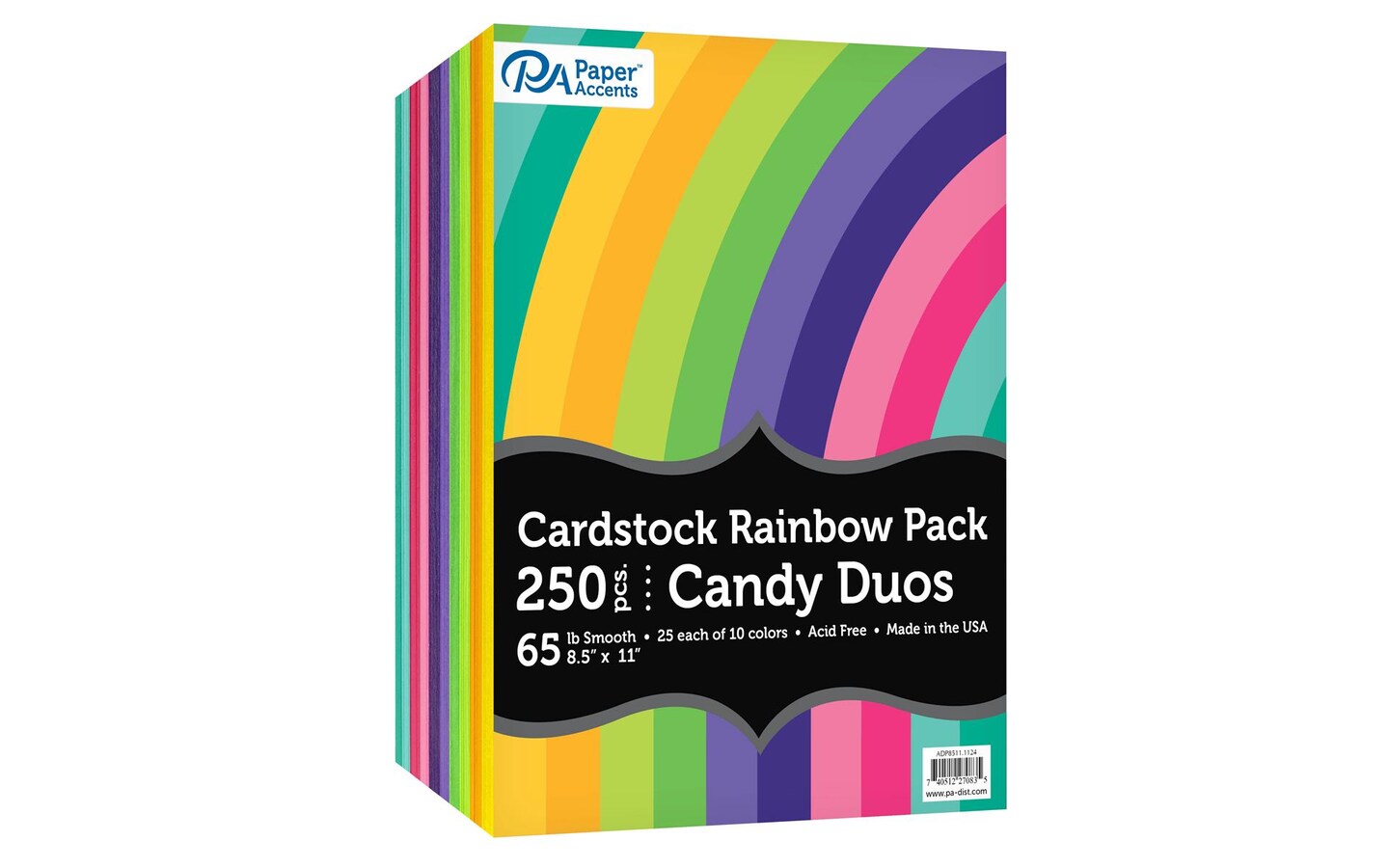 PA Paper Accents Rainbow Cardstock 8.5 x 11 Variety Pack, Modern