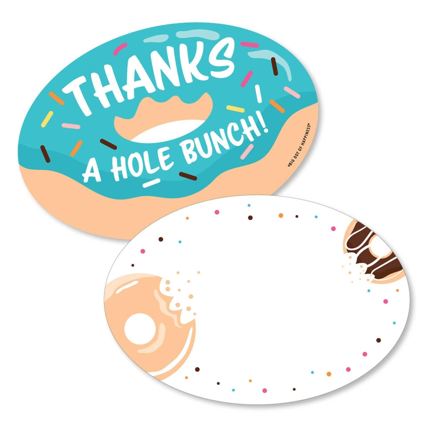 Big Dot Of Happiness Donut Worry Lets Party Shaped Thank You Cards