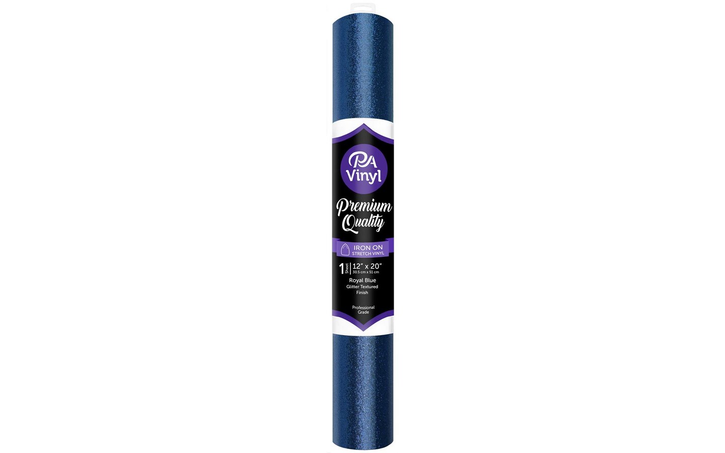 Iron On Vinyl 12x20 Roll Stretch Glitter Txt Royal