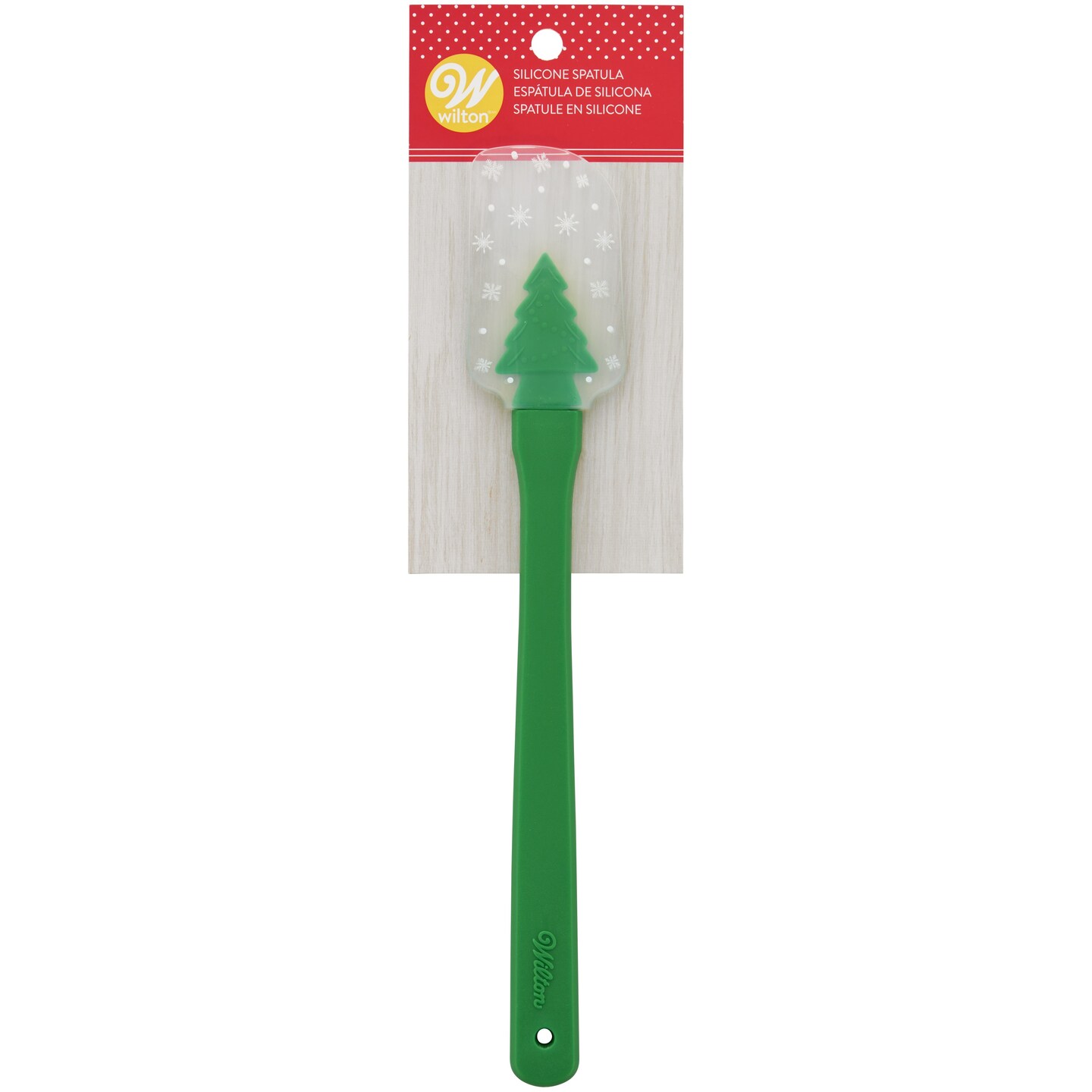 Wilton Shaped Silicone Spatula With Plastic Handle-Christmas Tree