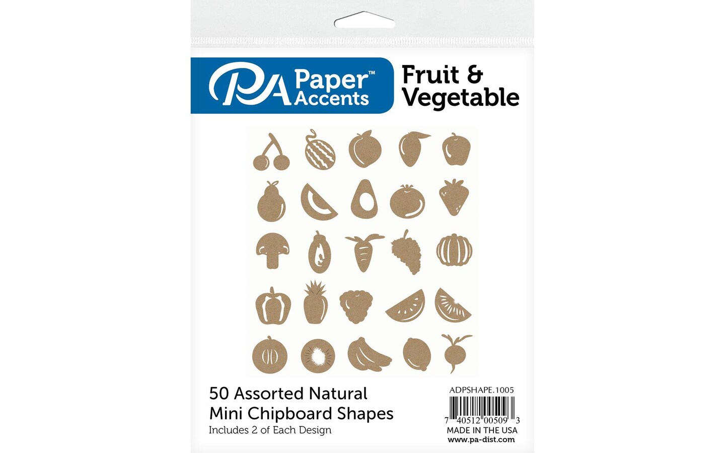 Chip Shapes 50pc Astd Fruit &#x26; Vegetable Natural