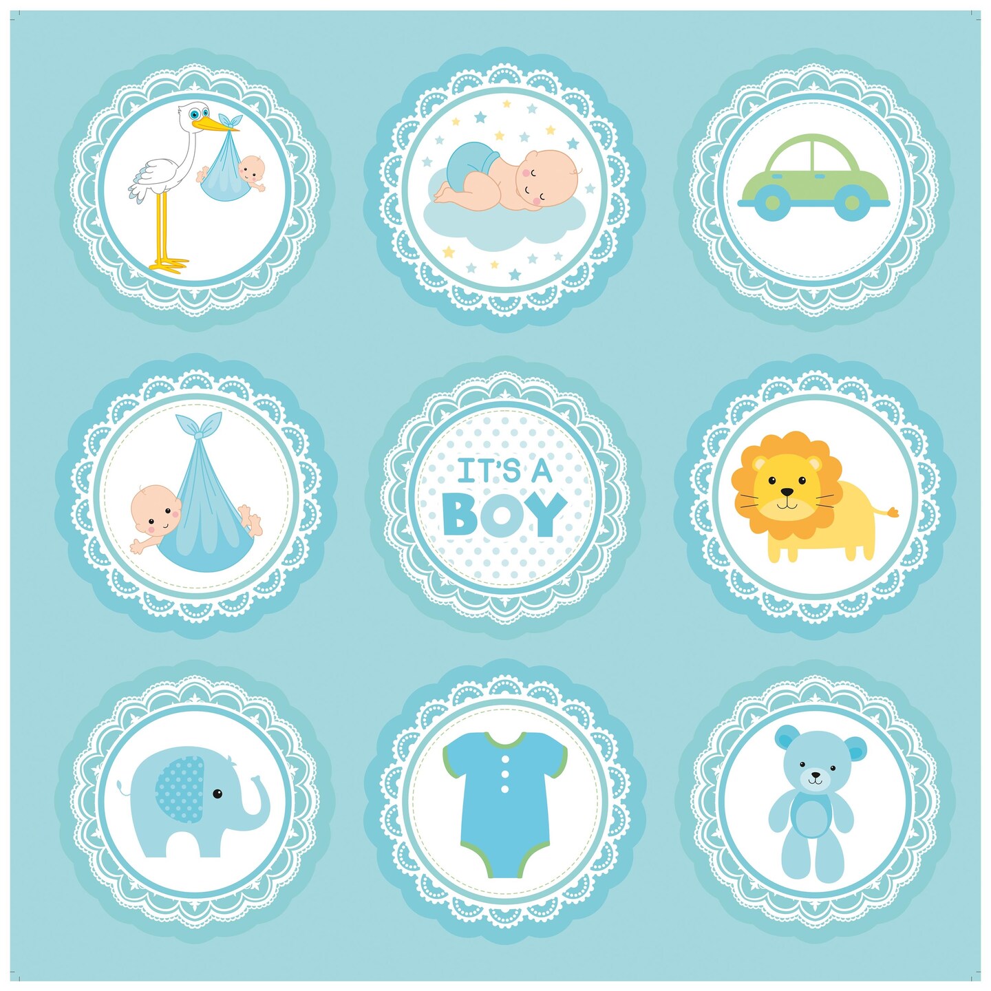 Little Birdie Little Miracle Cardstock Pack 12"X12" 12/Pkg-Baby Boy