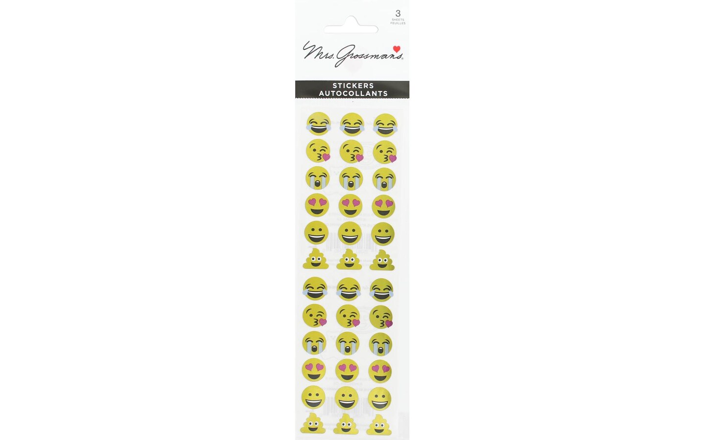 Mrs Grossman&#x27;s Sticker Pkg Mojis Gold
