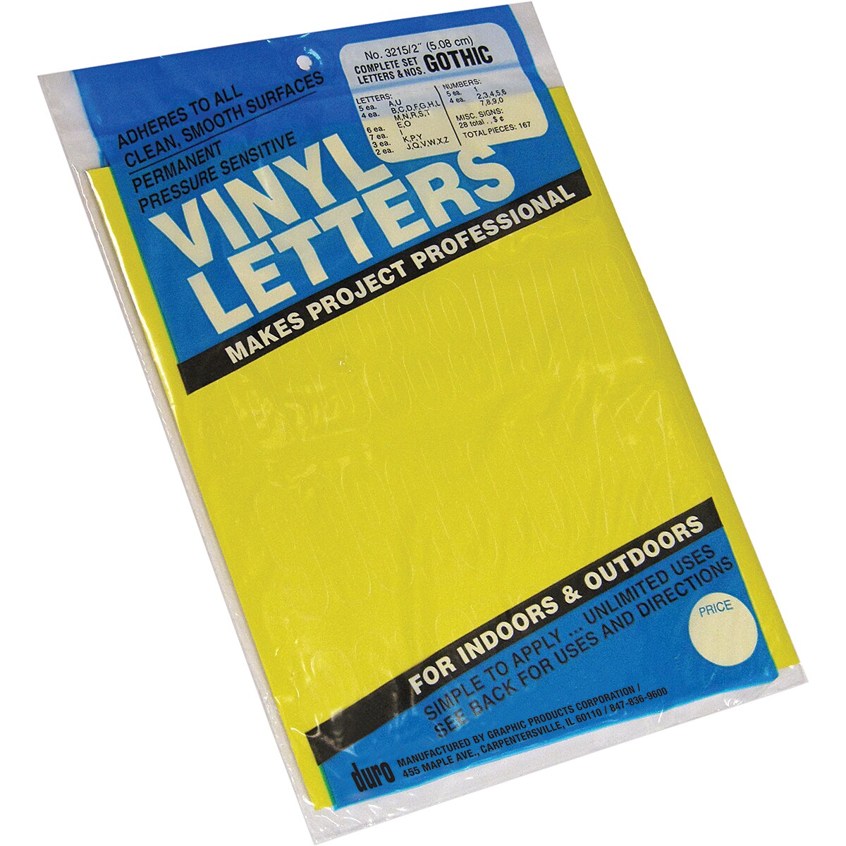 Permanent Adhesive Vinyl Letters & Numbers 2 167/Pkg