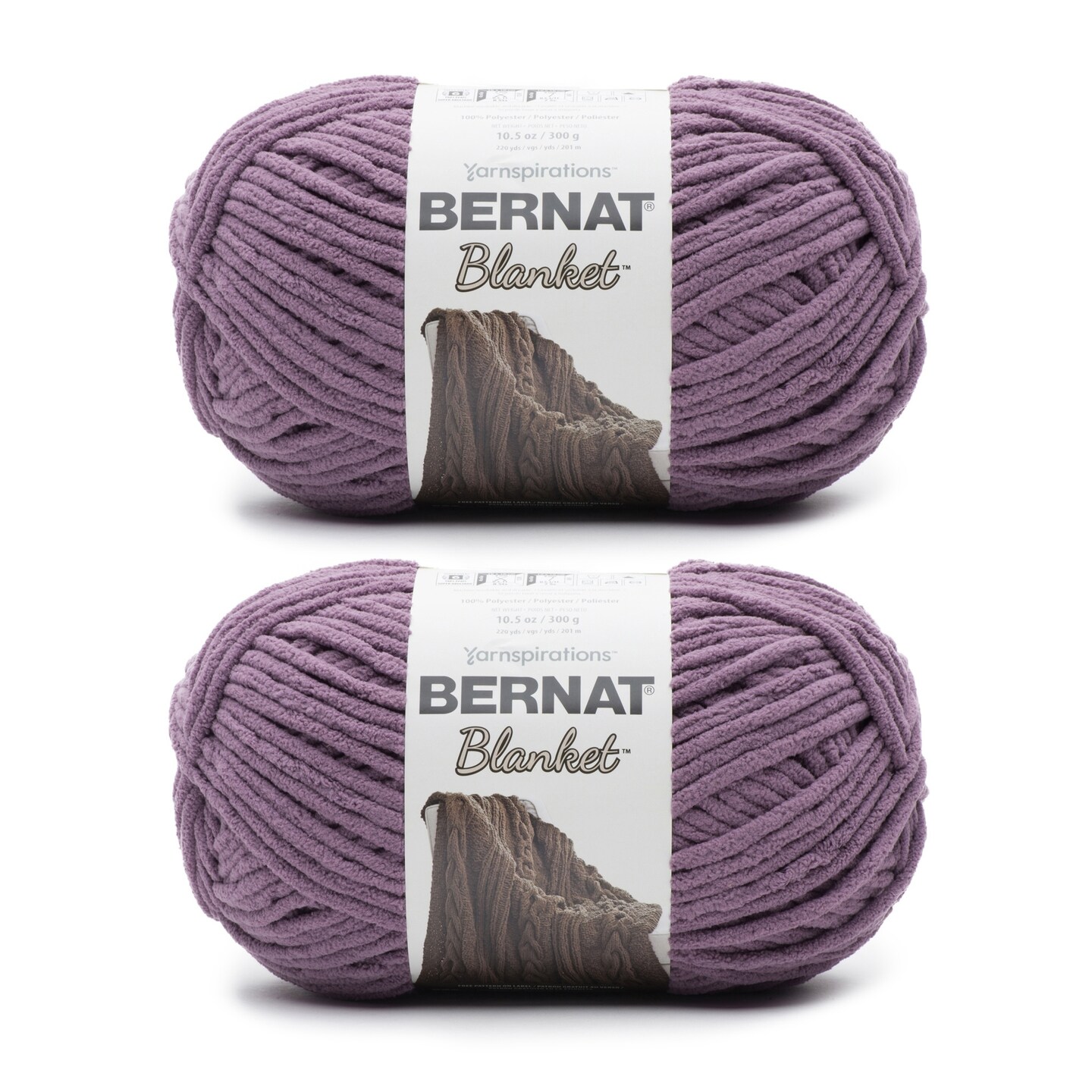 Bernat Blanket Shadow Purple Yarn - 2 Pack of 300g/10.5oz