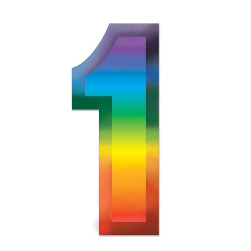 Multi-Color Plastic 3-D Number 1