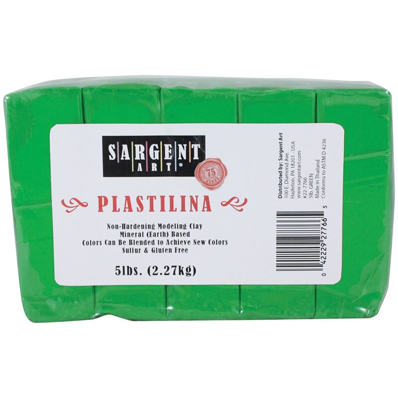 Plastilina NonHardening Modeling Clay, 5 Lbs., Green Michaels