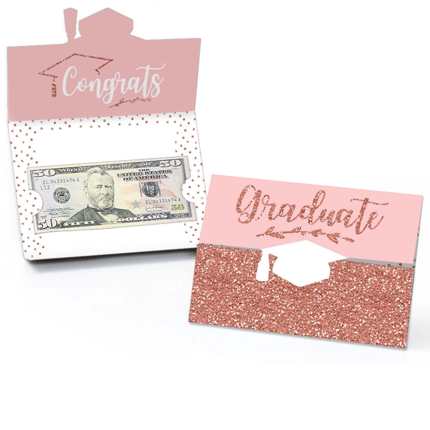Big Dot of Happiness Rose Gold Grad - Graduation Party Money and Gift Card  Holders - Set of 8, Color: Pink, Count: 8, Model: BD3037mh | Michaels