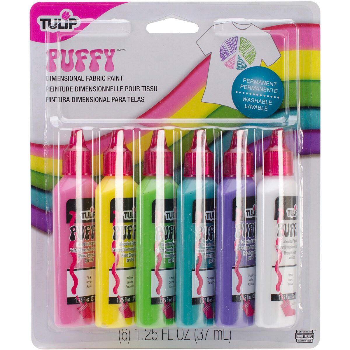 Tulip Dimensional Fabric Paint Puffy 1.25 fl. oz. 6 Pack – Tulip Color  Crafts