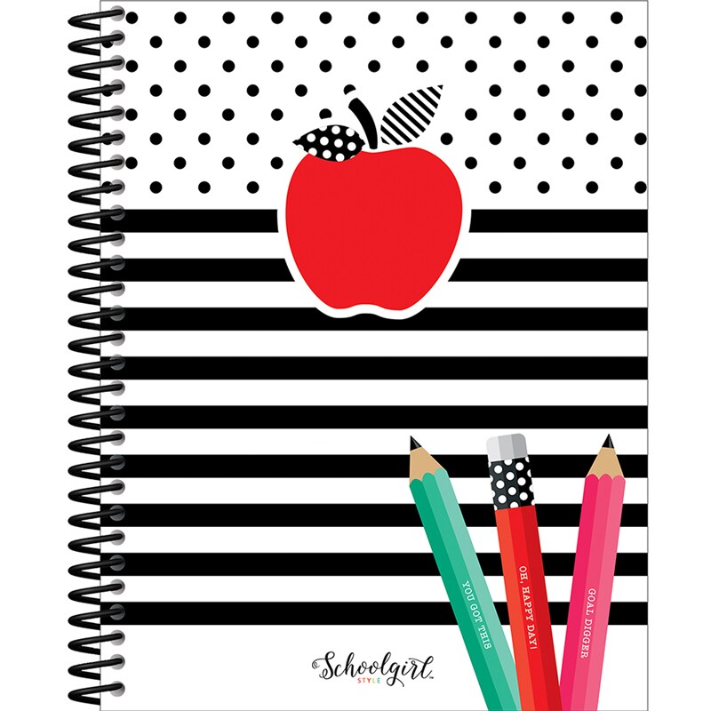 Black, White &#x26; Stylish Brights Teacher Planner