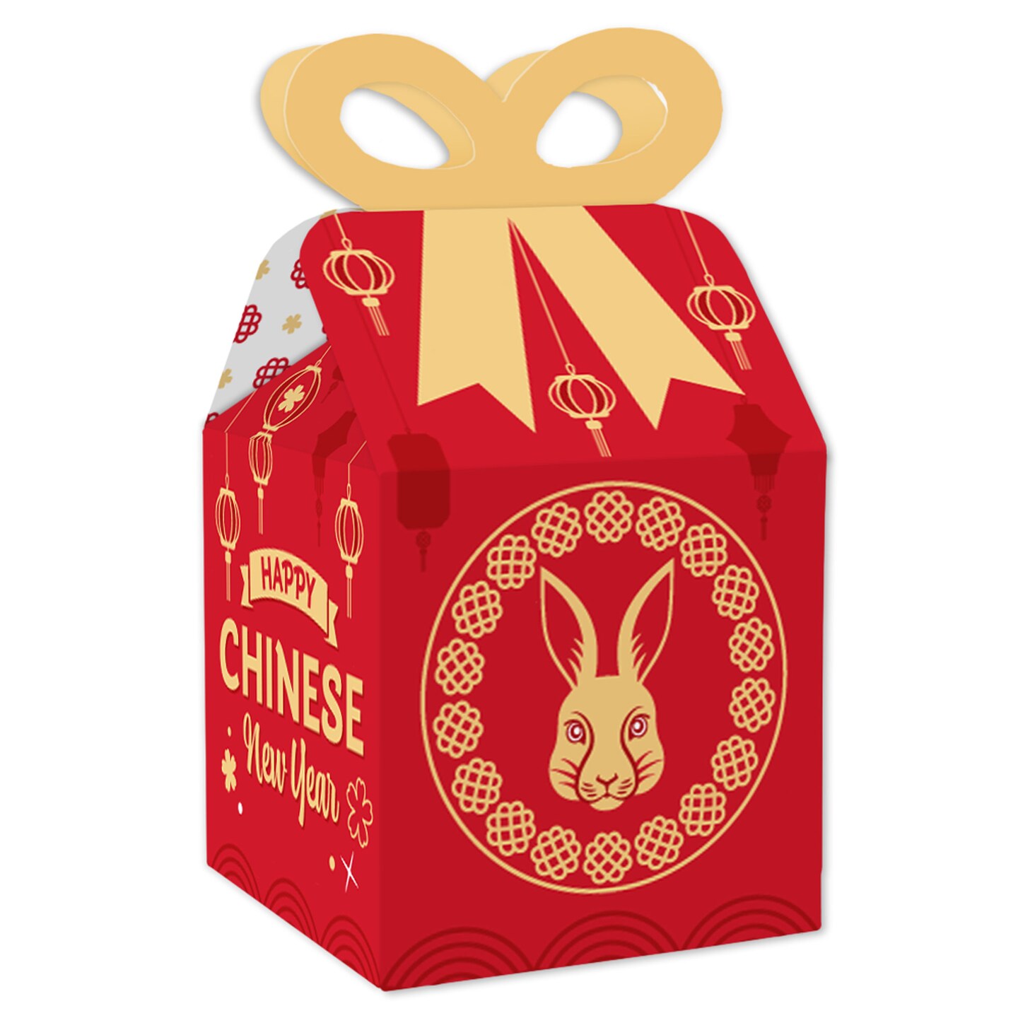 Big Dot of Happiness Lanterns Square Favor Gift Boxes 2023 Lunar