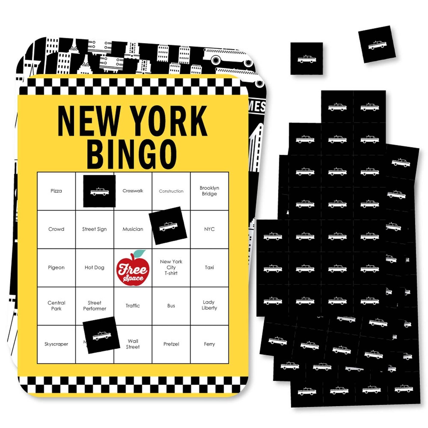 Big Dot of Happiness NYC Cityscape - Bar Bingo Cards and Markers - New ...