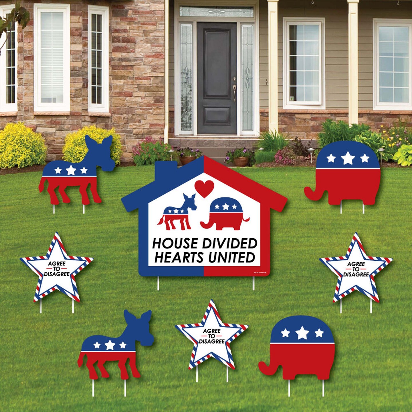 Big Dot of Happiness House Divided Yard Sign and Outdoor Lawn