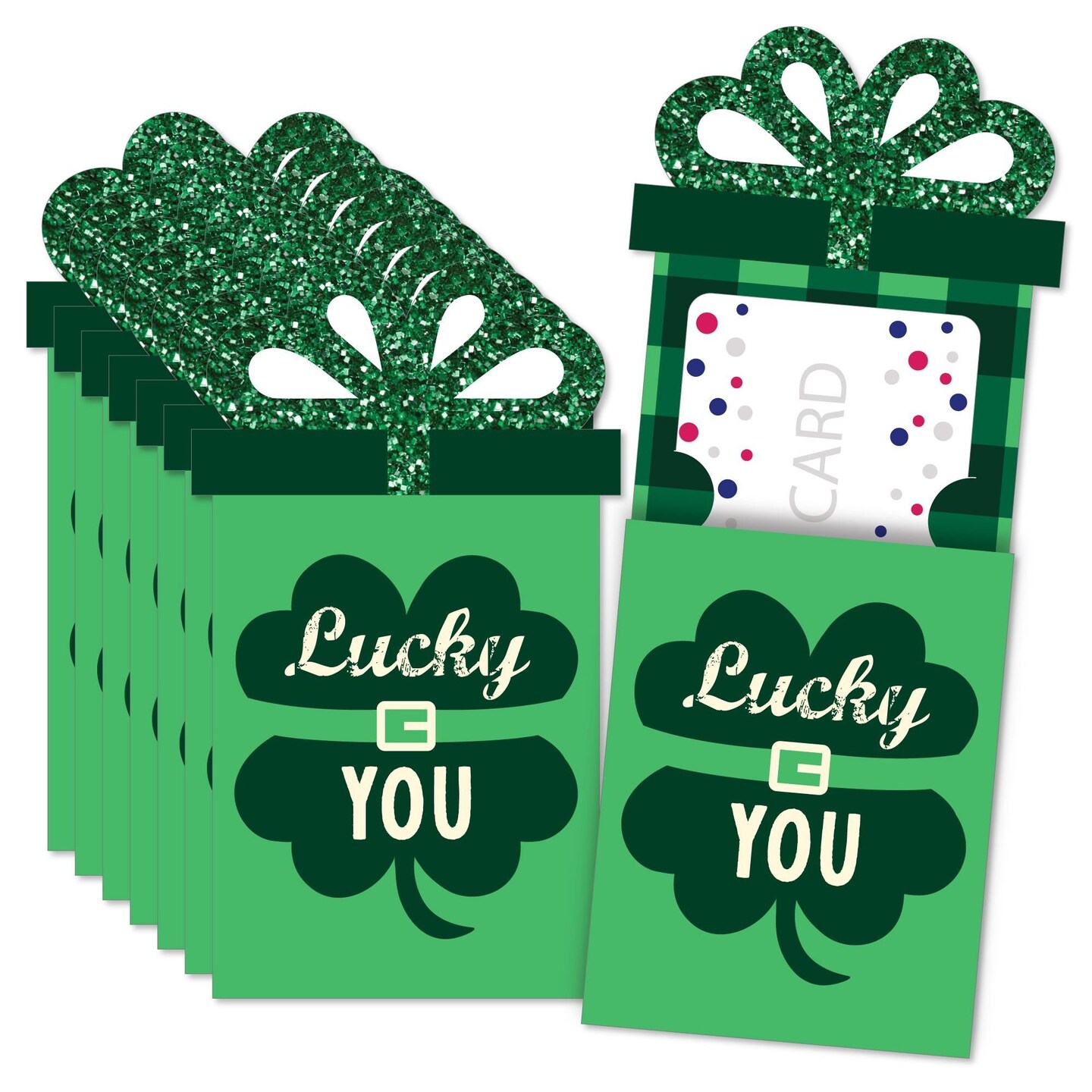 Big Dot of Happiness St. Patrick&#x27;s Day - Saint Paddy&#x27;s Day Party Money and Gift Card Sleeves - Nifty Gifty Card Holders - Set of 8