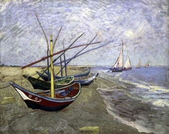 Fishing Boats On The Beachat Saintes-Maries Poster Print by  Vincent Van Gogh - Item # VARPDX281273