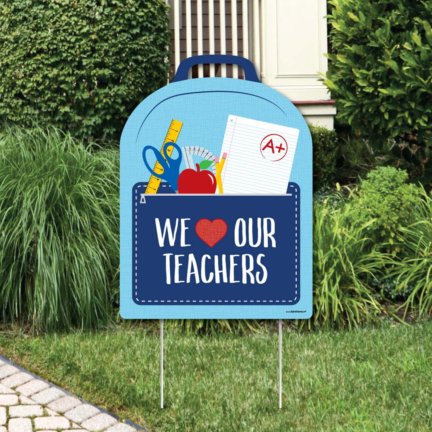 Big Dot of Happiness Teacher Appreciation - First and Last Day of School Party Decorations - We Love Our Teachers Welcome Yard Sign