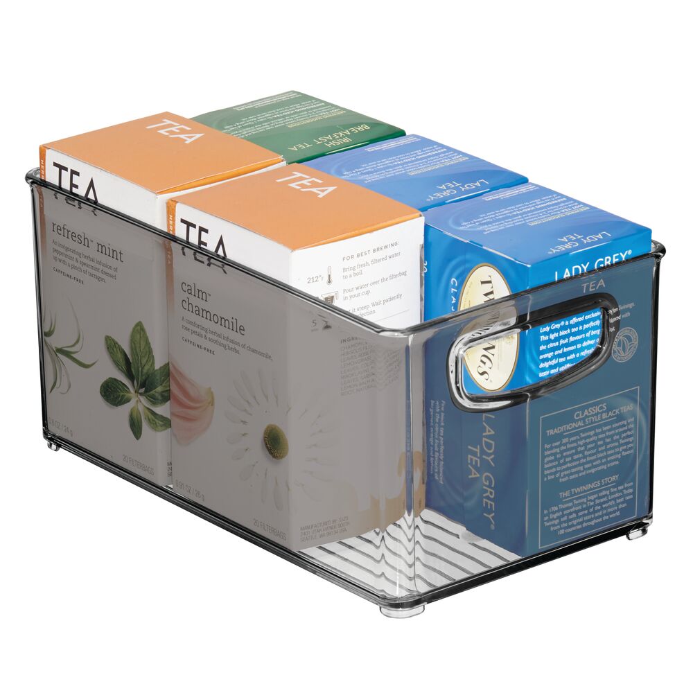 mDesign Plastic Kitchen Food Storage Organizer Bin, Handles, 4 Pack