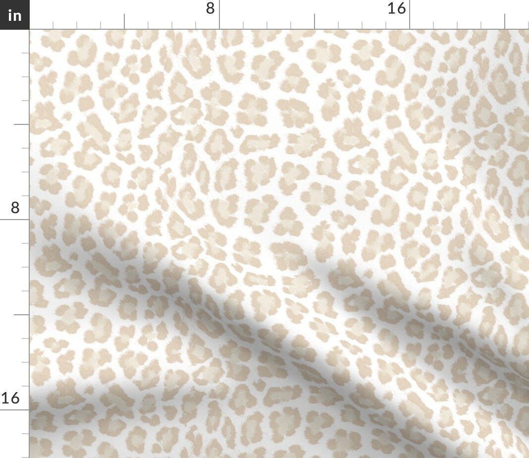 Modern Animal Print Neutral Leopard Spot Beige And Tan Sophisticated Spots Earth Tones Custom Printed Fabric by Spoonflower Various Fabrics by the Yard or Fat Quarter