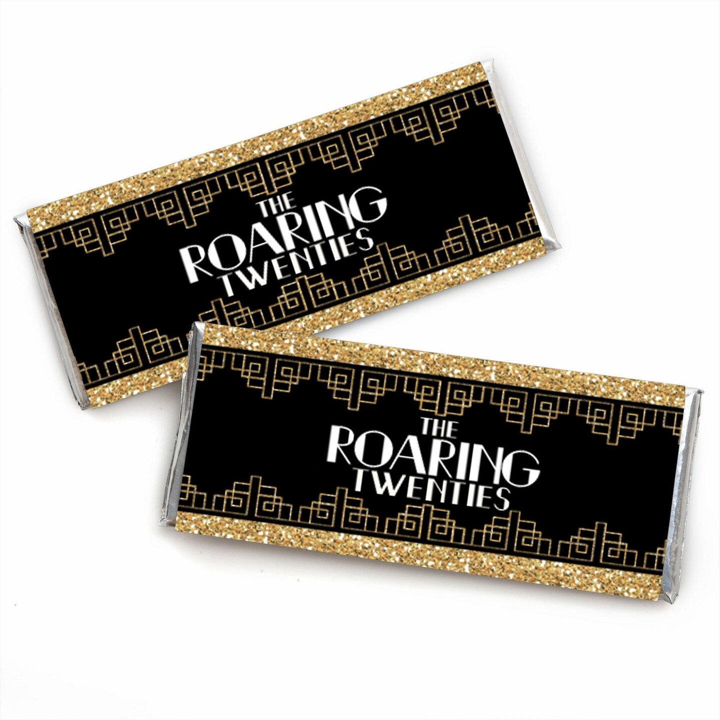 Big Dot of Happiness Roaring 20&#x27;s - Candy Bar Wrapper 1920s Art Deco Jazz Party Favors - Set of 24