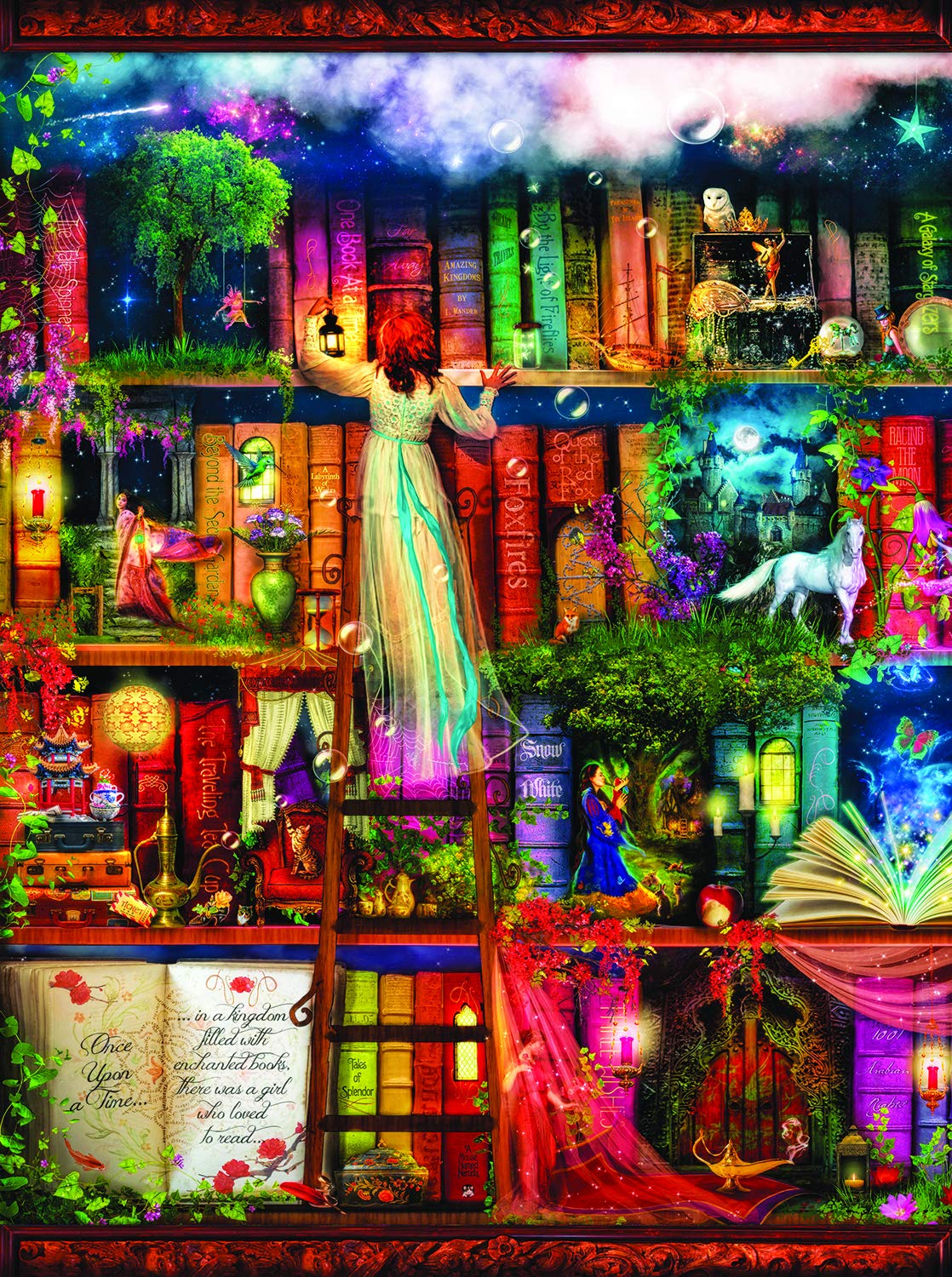 Sunsout Treasure Hunt Bookshelf 1000 pc   Jigsaw Puzzle 51067