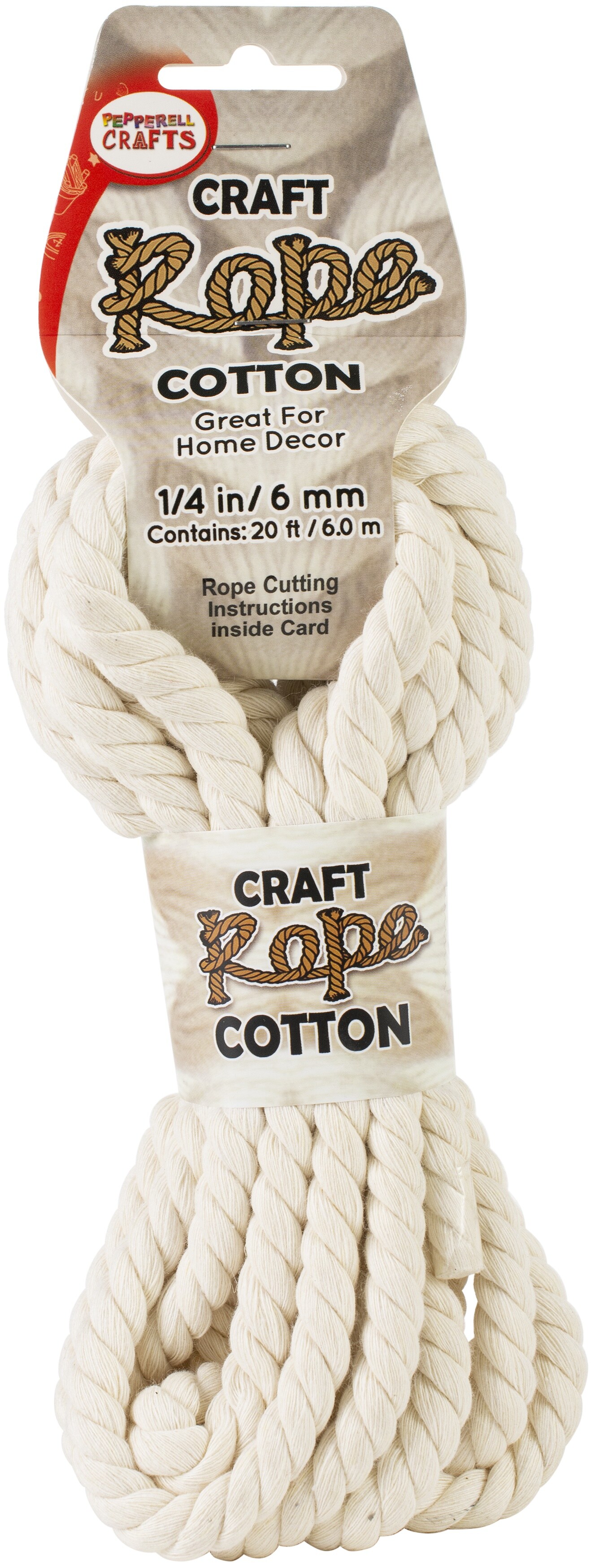 Pepperell Cotton Craft Rope .25X18'-White