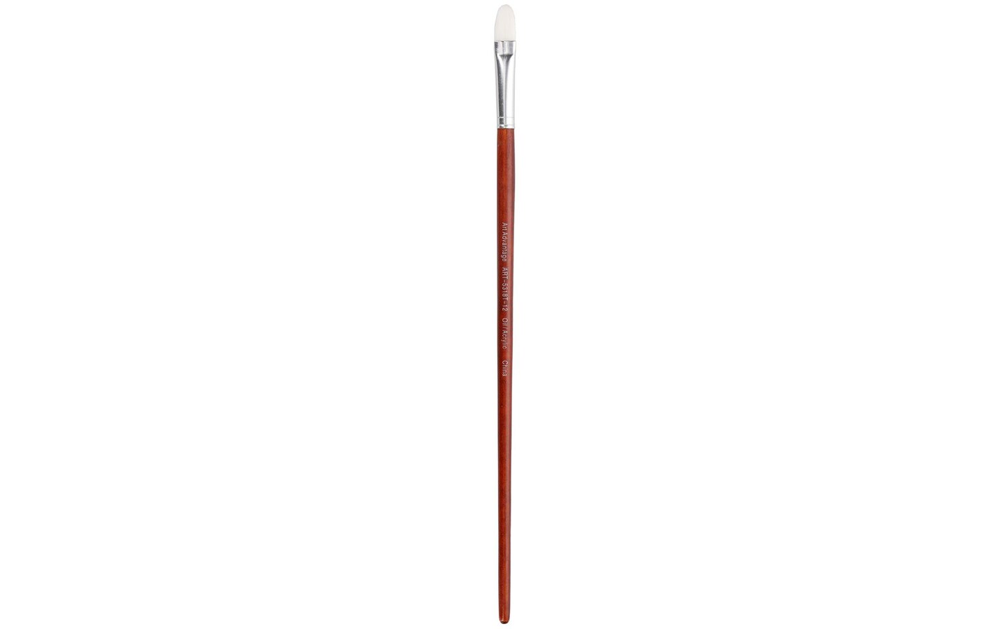 Art Advantage White Nylon Bristle Long Handle Filbert #12 Paint Brush with Wood Handle - paint brushes for Acrylic Paint , Oil or Watercolor Paint - Face Paint application, Nail Art