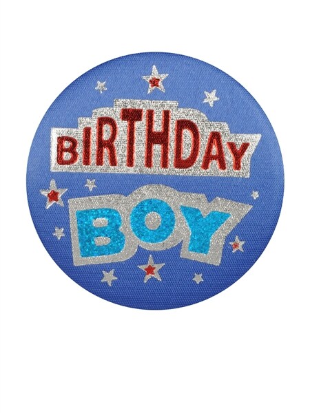 Beistle Club Pack of 6 Blue "Birthday Boy" Decorative Satin Buttons 2"