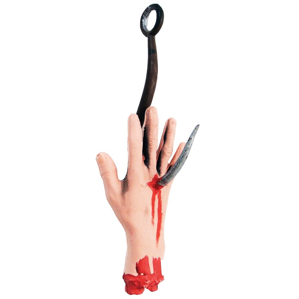 The Costume Center 22.75 Red Meat Hook Through Hand Halloween Prop