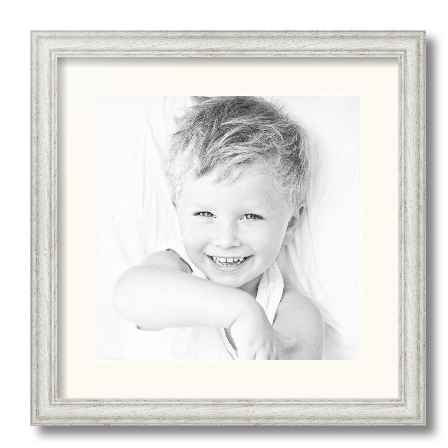 ArtToFrames 16x16" Matted Picture Frame with 12x12" Single Mat Photo Opening Framed in 1.25" White and 2" Mat (FWM-4098-16x16)