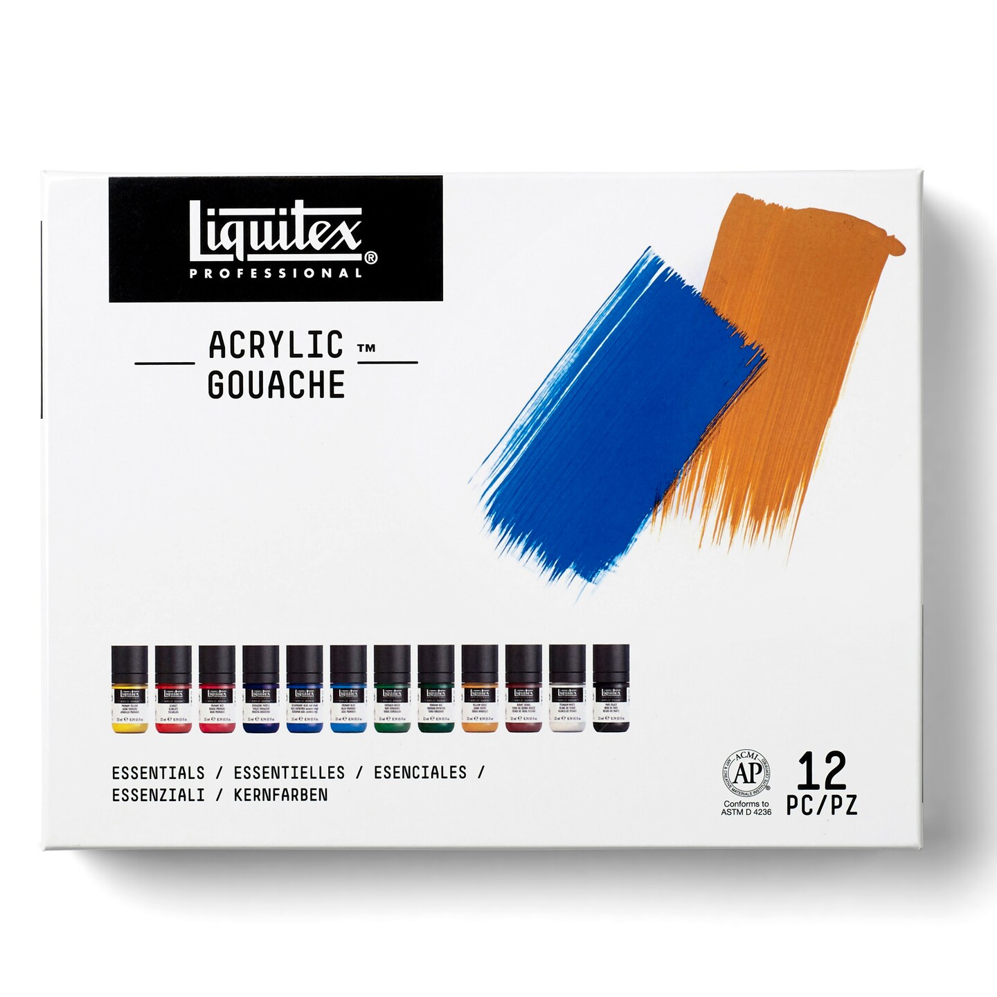 Liquitex Professional Acrylic Gouache Set, 12-Colors, 22ml, Essential 