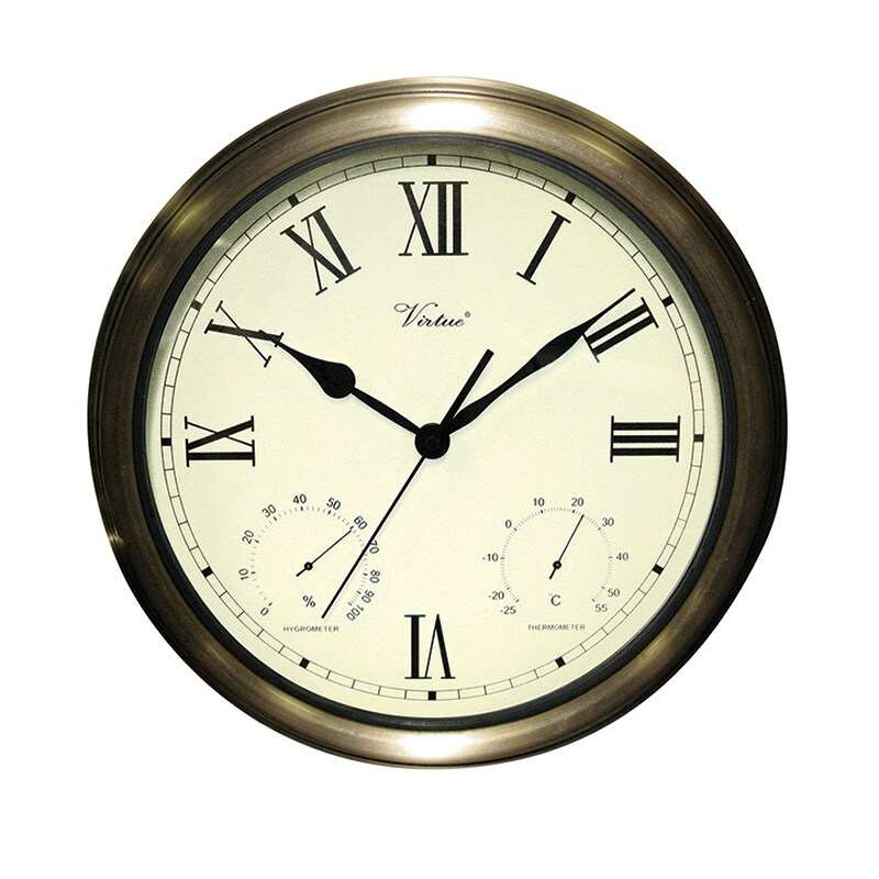 Swim Central 18&#x22; White and Bronze Battery Operated Roman Outdoor Clock