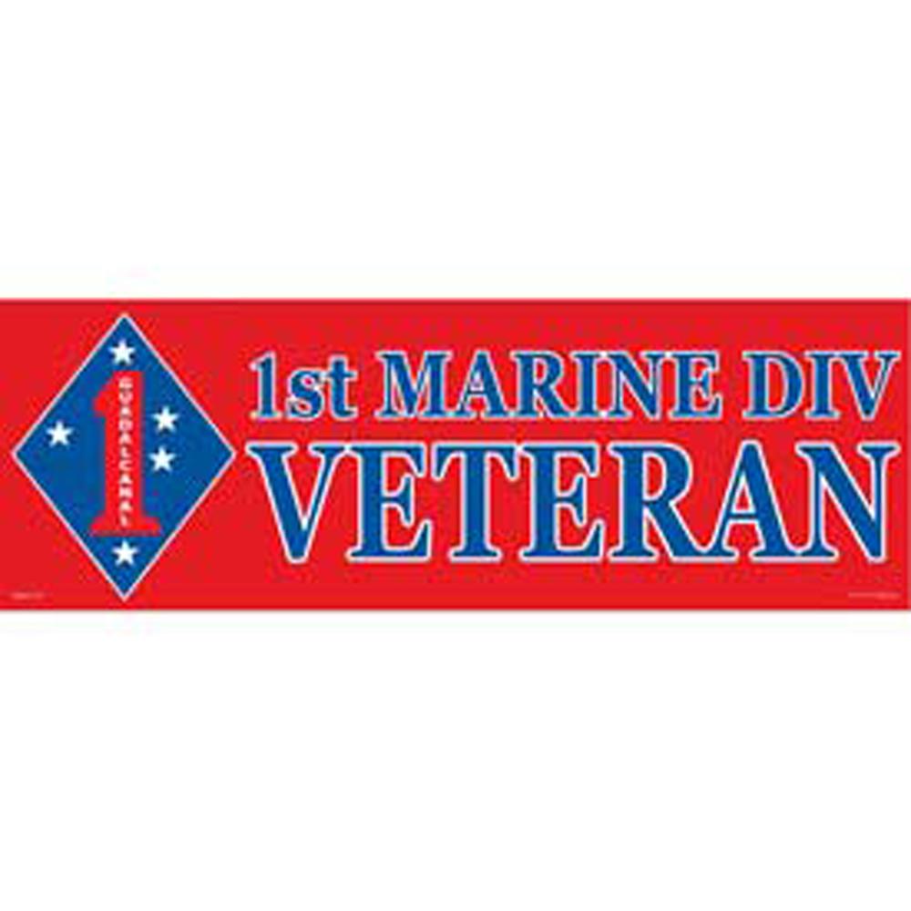 1st Marine Division Proudly Served Bumper Sticker 3&#x22;X6-1/2&#x22;