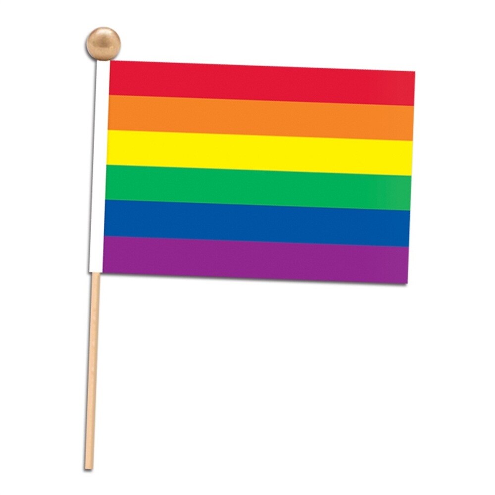 Party Central Club Pack of 12 Vibrantly-Colored Pride Rainbow Flag Party Decorations 10.5&#x22;