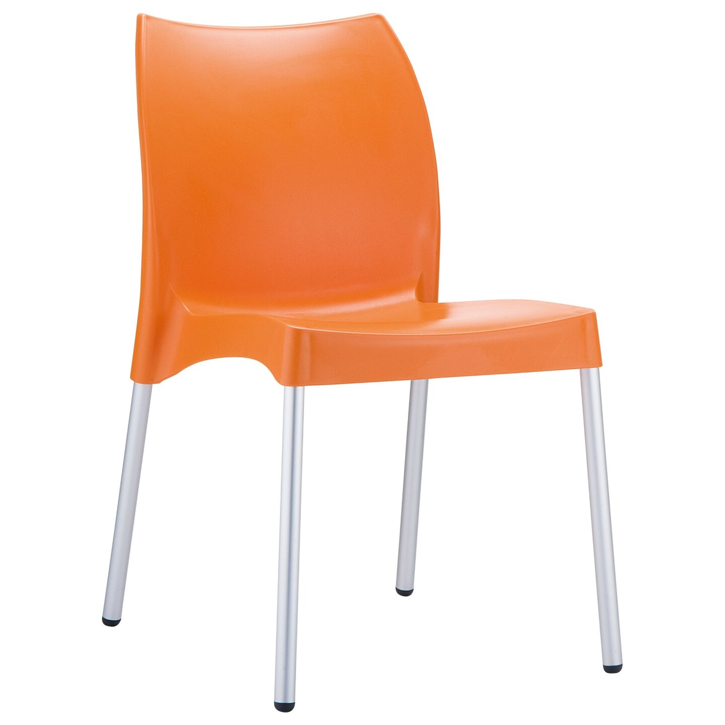 Luxury Commercial Living 31.5&#x22; Orange and White Stackable Outdoor Patio Armless Dining Chair