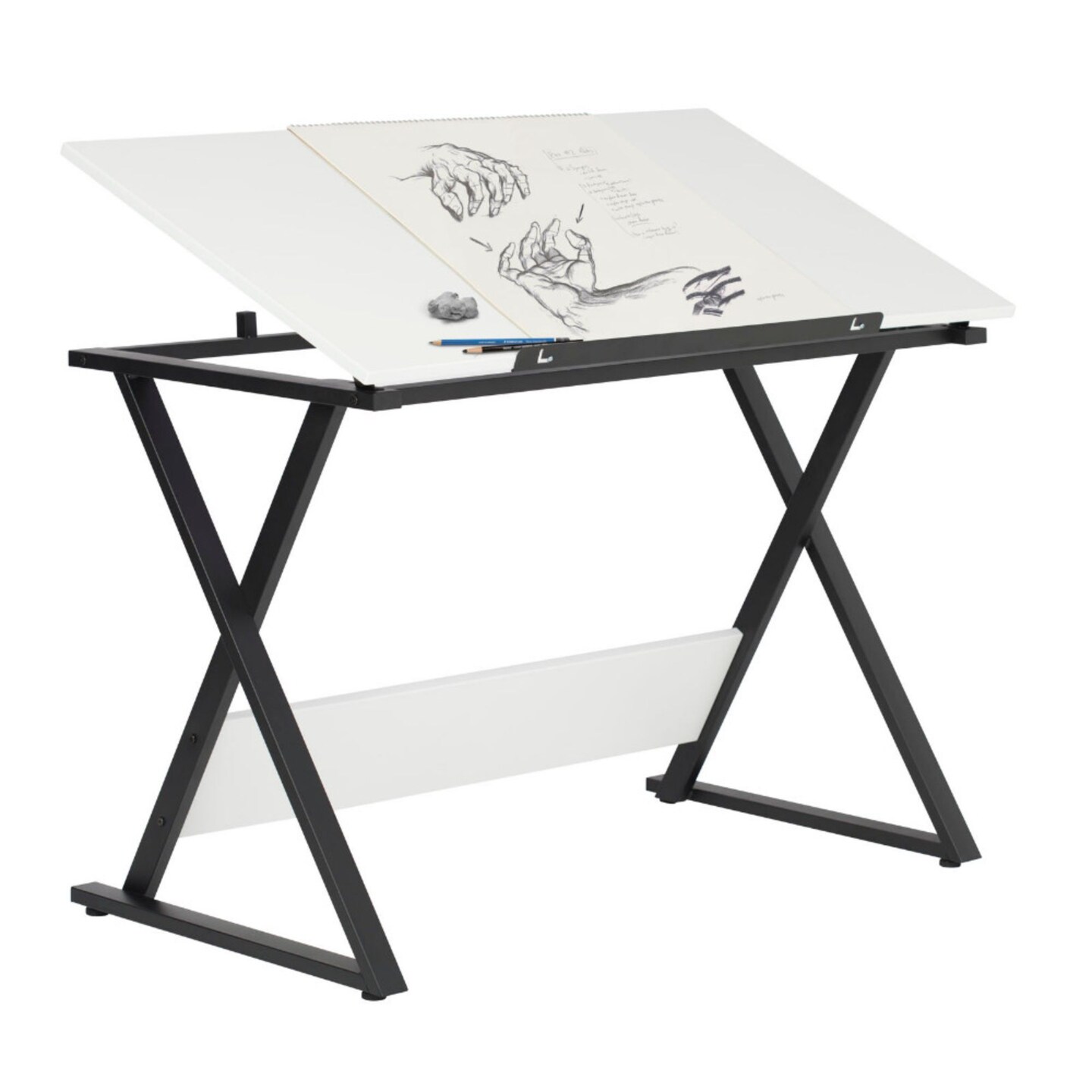 Axiom Drawing Table In Charcoal Black / White