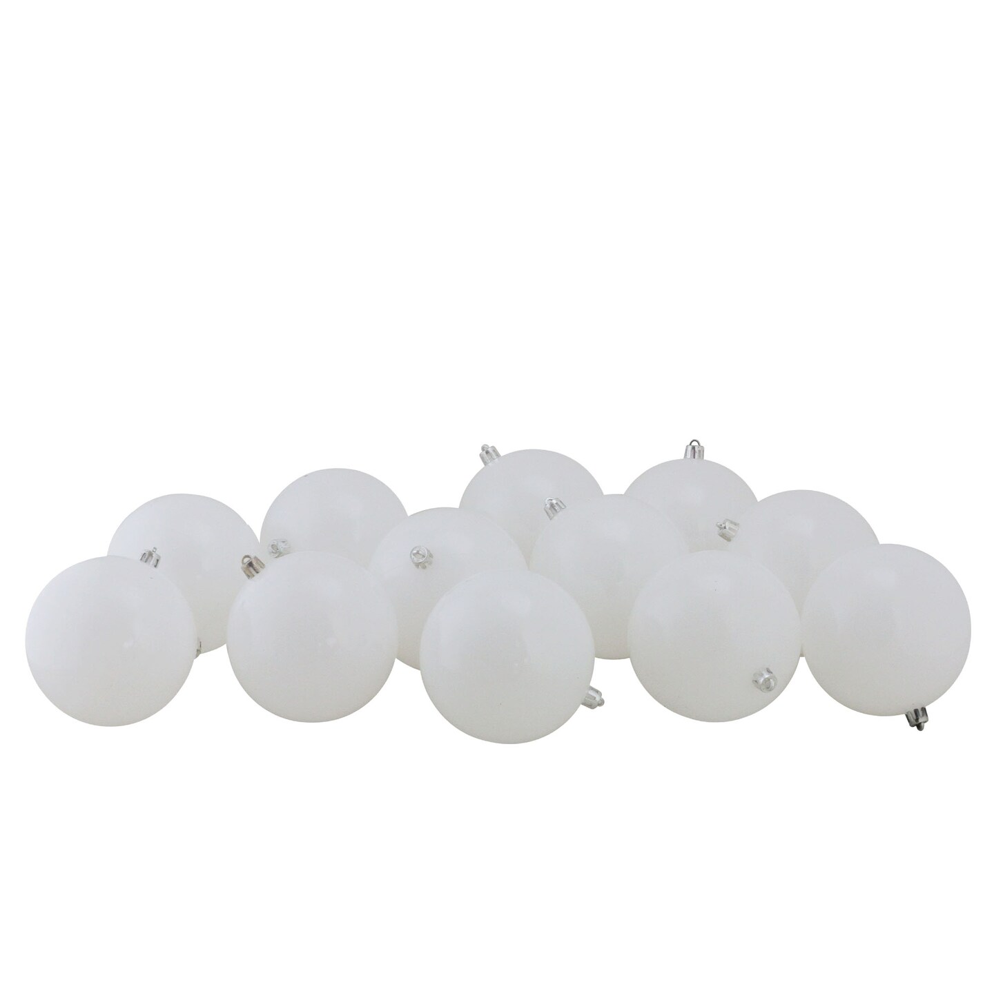 Northlight Shatterproof Shiny Christmas Ball Ornaments - 4" (100mm) - Winter White - 12ct