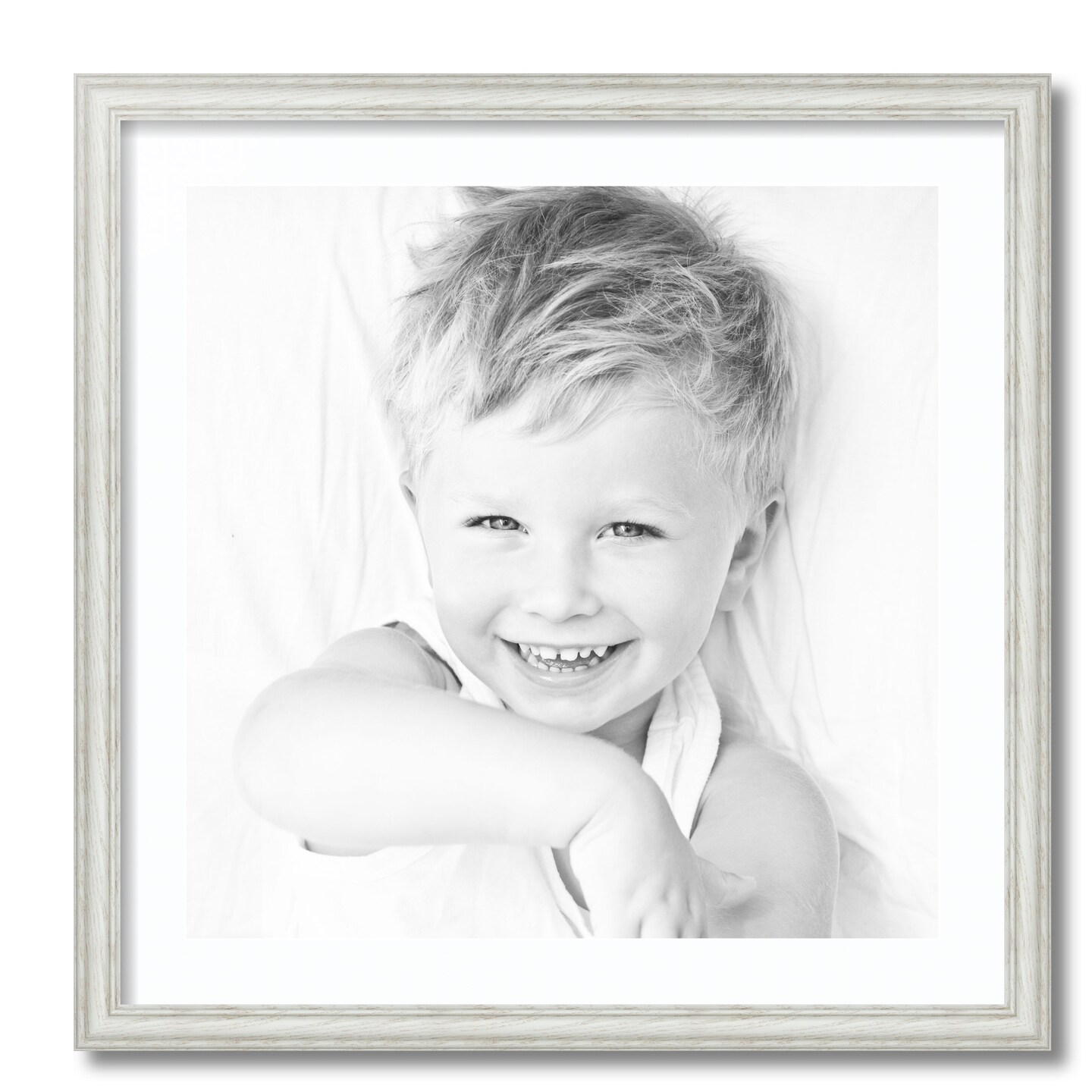 ArtToFrames 24x24" Matted Picture Frame with 20x20" Single Mat Photo Opening Framed in 1.25" White and 2" Mat (FWM-4098-24x24)