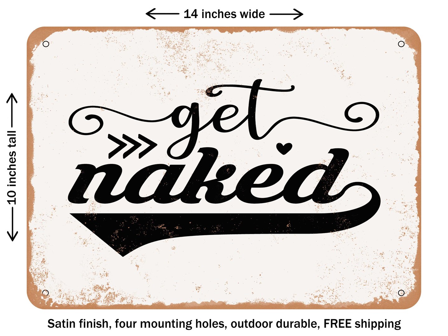 Decorative Metal Sign Get Naked Vintage Rusty Look Michaels