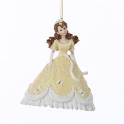 Kurt Adler Pretty as a Princess Marcella Christmas Ornament - 4.25&#x22; - Yellow