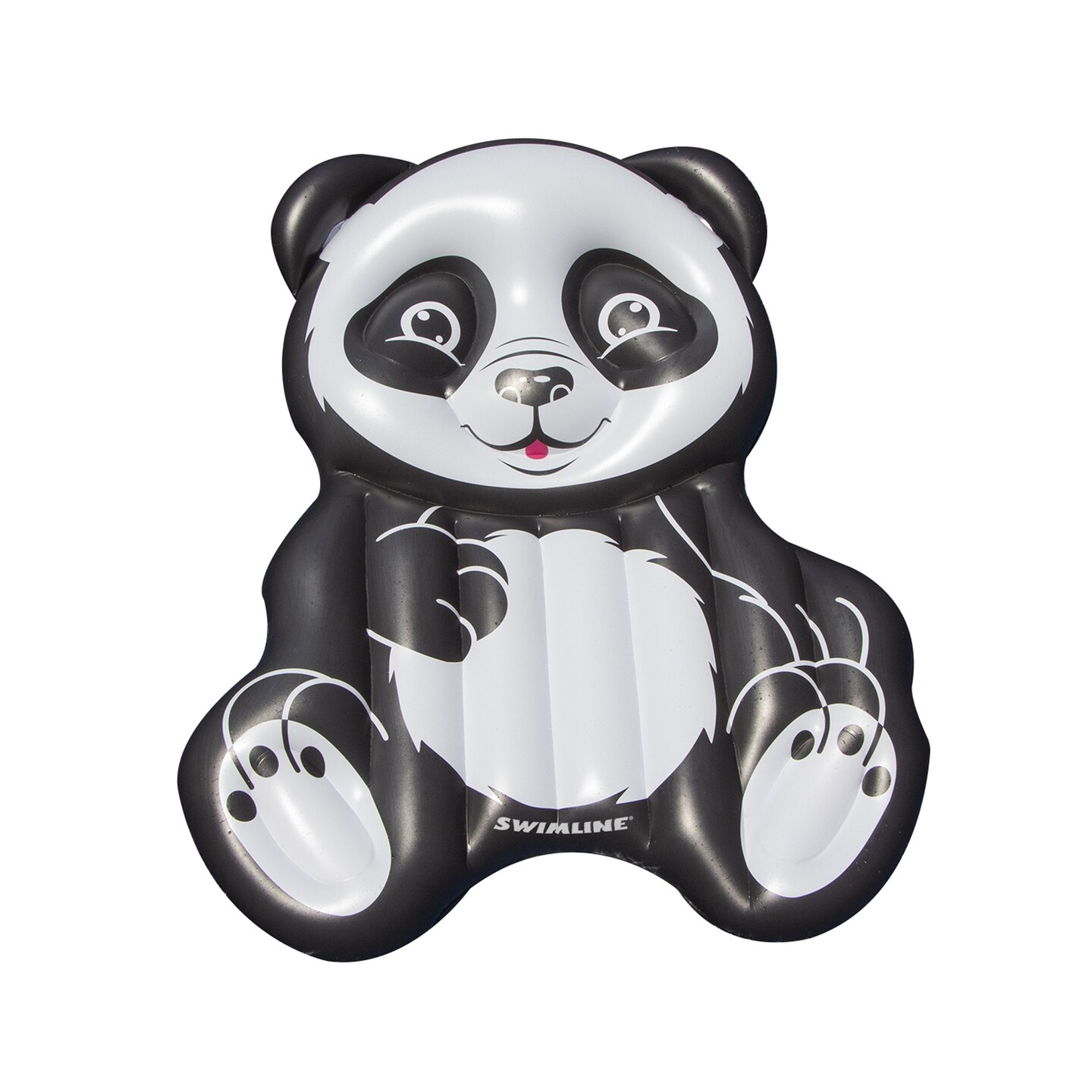 Swim Central 71" Black and White Inflatable Oversized Panda Swimming Pool Float