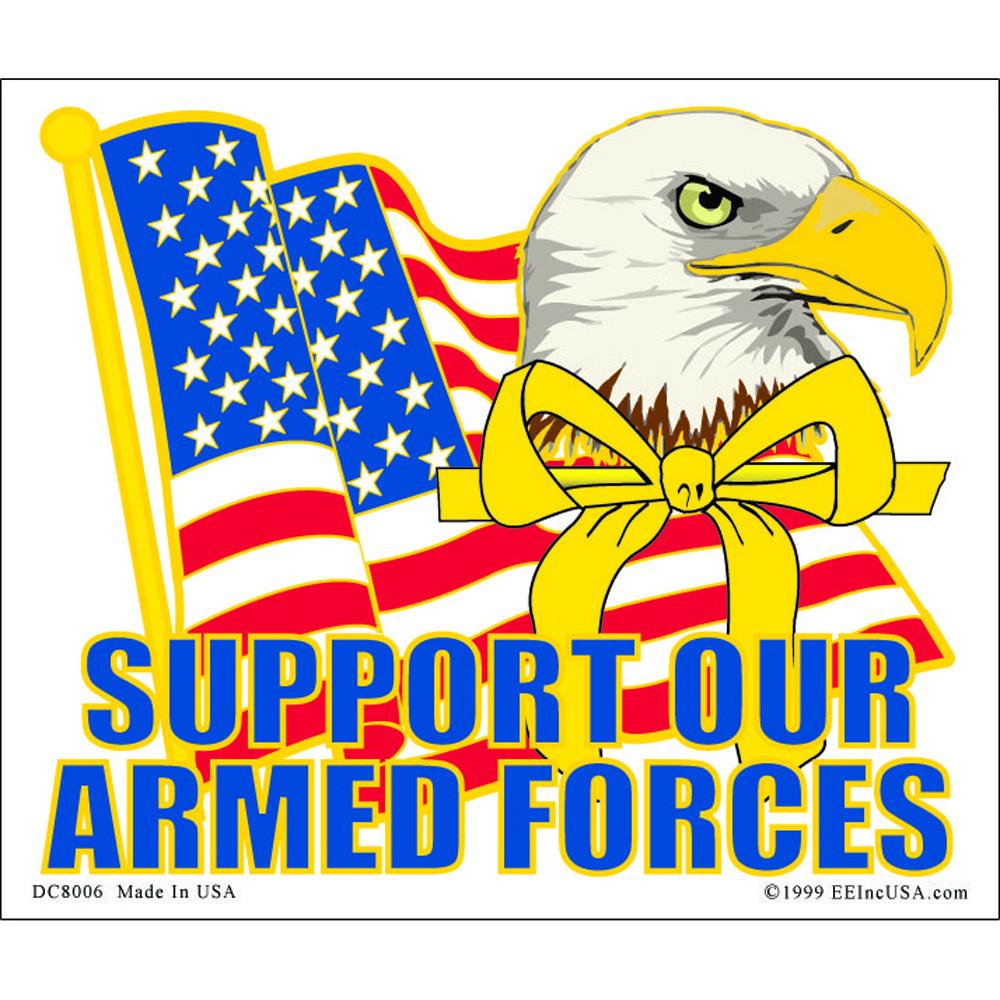 Support Military Sticker Support Our Armed Forces American Flag Eagle Sticker 4