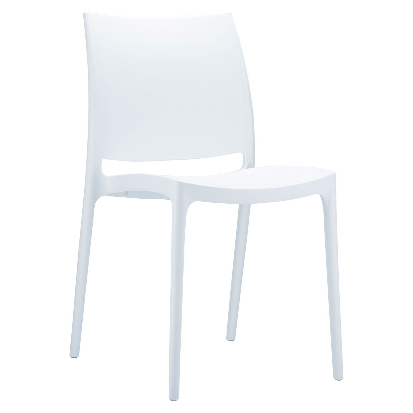Luxury Commercial Living 32" White Outdoor Patio Solid Dining Chair