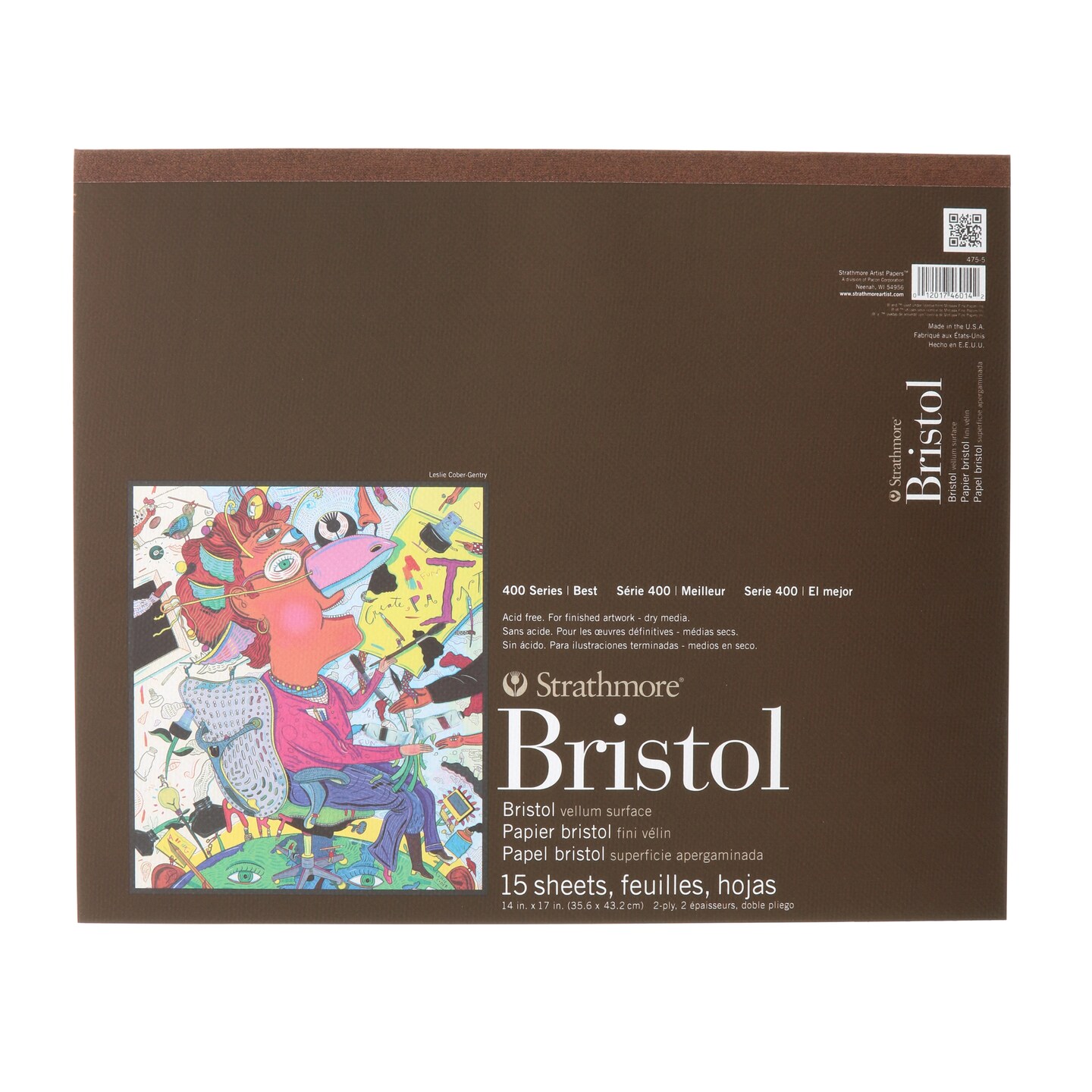 Strathmore - Bristol Paper Pad - Series 400 - Vellum - 14&#x22; x 17&#x22; - 15 Shts./Pad