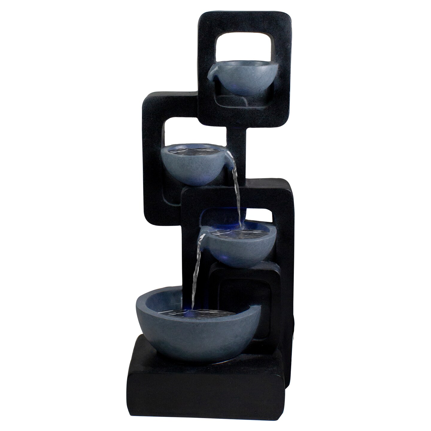 Northlight 32&#x22; Black and Gray Four-tier Modern Outdoor Garden Water Fountain