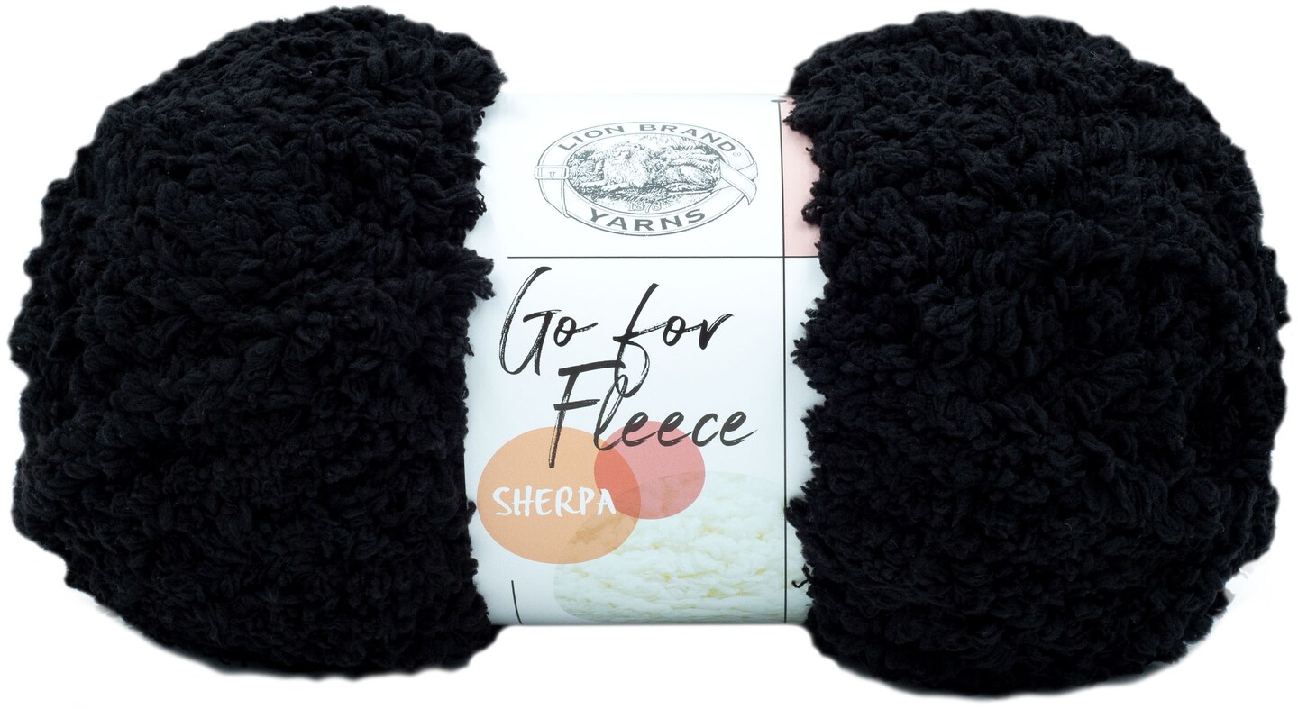 Lion Brand Go For Fleece Sherpa Yarn-Black