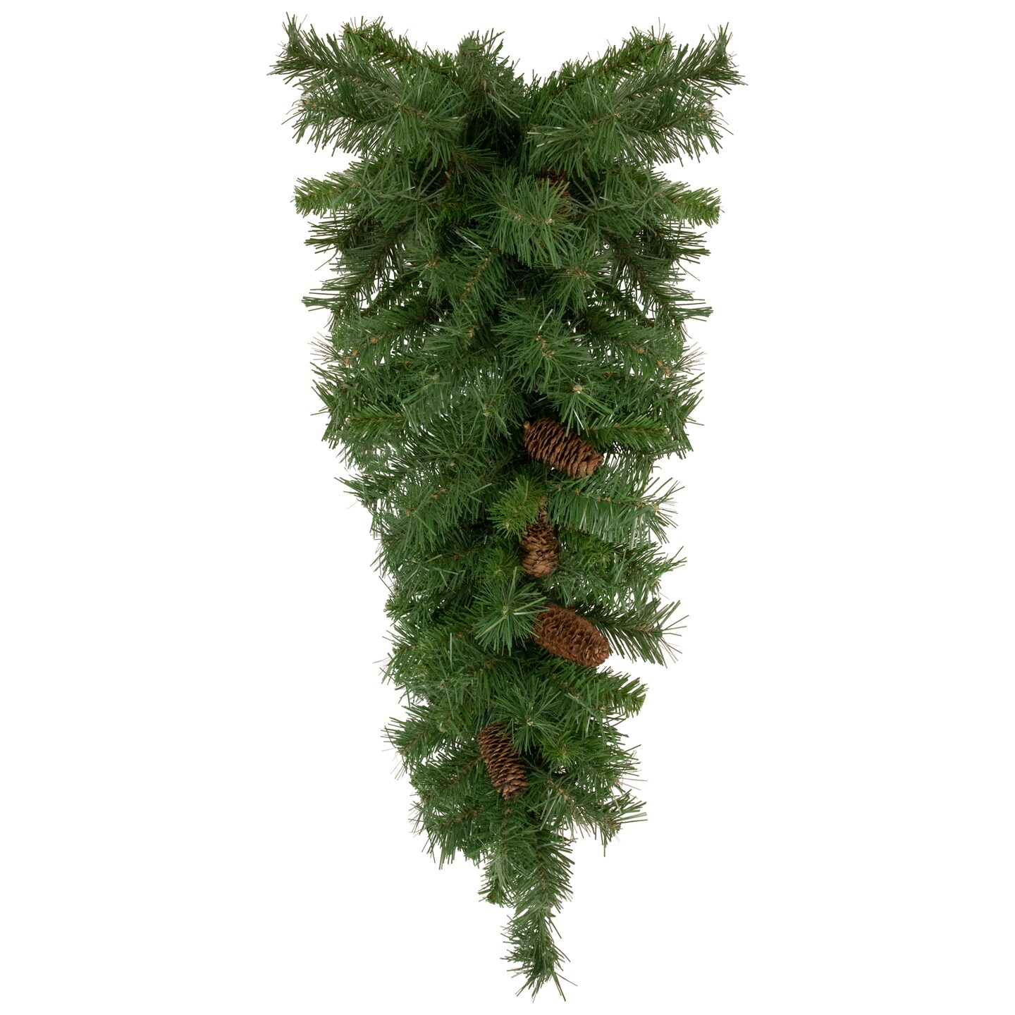 Northlight Black River Pine Artificial Christmas Teardrop Swag with Pine Cones - 30" - Unlit