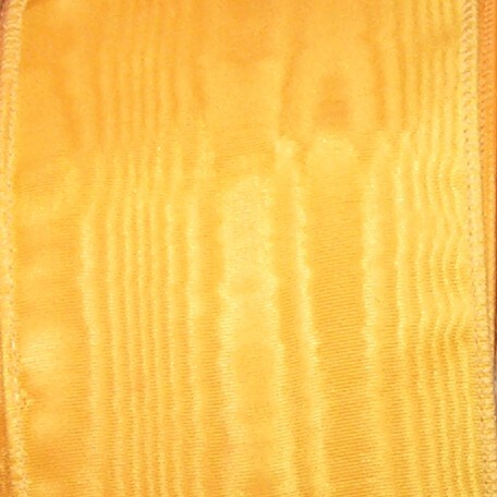The Ribbon People Yellow and White Moire Wired Craft Ribbon 2.5&#x22; x 80 Yards