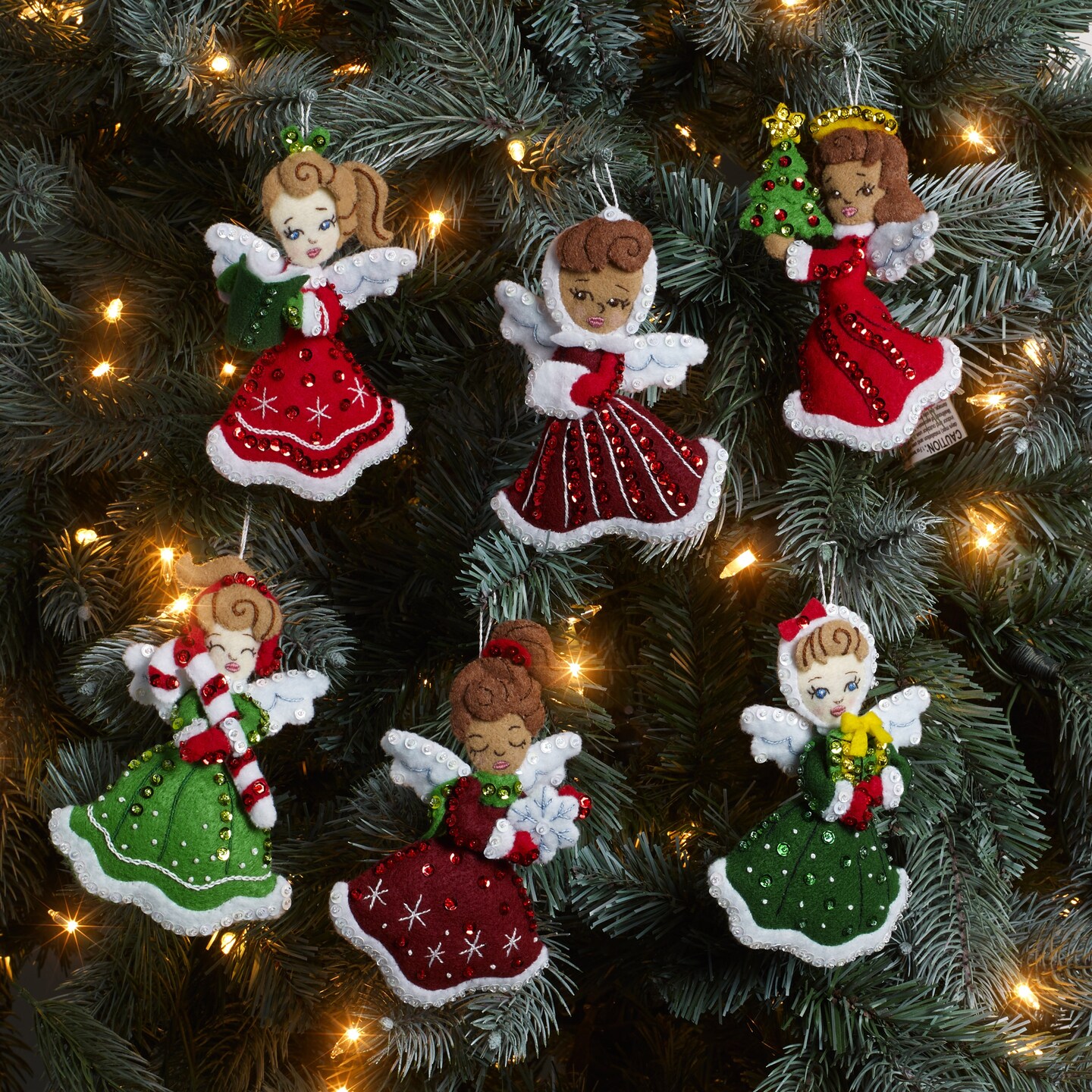 Bucilla Felt Ornaments Applique Kit Set Of 6-Christmas Angels