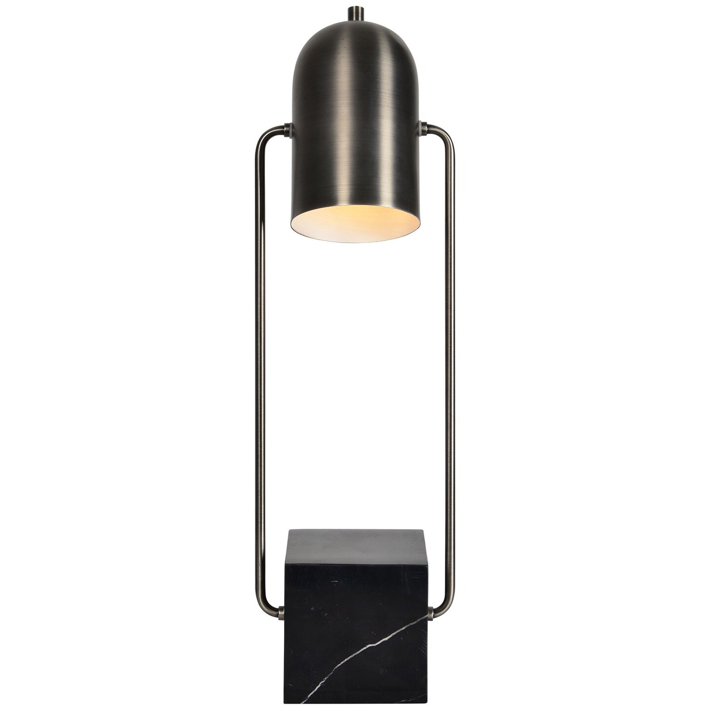 Signature Home Collection 24&#x22; Black Marble Table Lamp with Pewter Lampshade